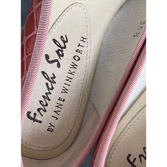 French soles shoes by Jane Winkworth size 5.5 pink moc crocodile worn twice - Picture 4 of 9